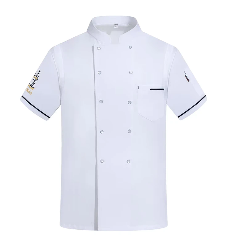 Summer Breathable Kitchen Overalls Multi Function Short Sleeved Restaurant Uniform Bakery Chef Clothes