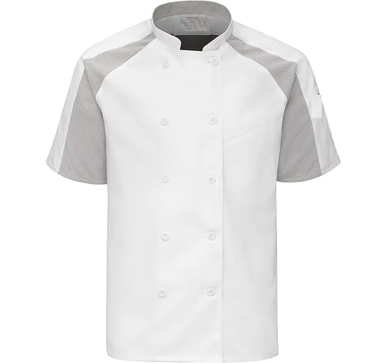 Summer Breathable Short-Sleeved Kitchen Overall Restaurant Bakery Chef Uniform