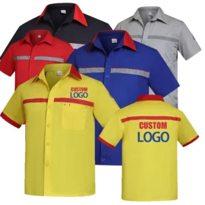 Summer Breathable Women’s High Visibility Work Shirt Gas Station & Oil Uniform Custom Logo Print & Embroidery
