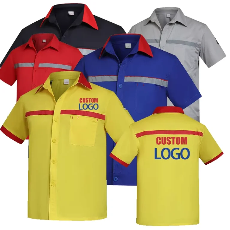 Summer-Breathable-Womens-High-Visibility-Work-Shirt-Gas-Station-Oil-Uniform-Custom-Logo-Print-Embroidery