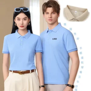 Summer Embroidery Screen Printing logo 100% Polyester Ice Cool Feeling Men’s Short sleeved Polo Shirt Quick drying Polo t Shirt