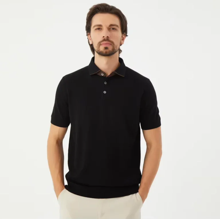 Summer-Fashion-Mens-Knitted-Sports-Polo-T-shirts-Custom-Logo-100-Merino-Wool-Golf-Polo-Shirts