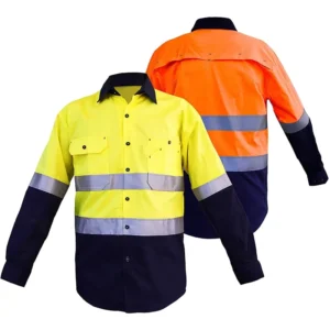 Summer Hi Vis Men’s Reflective Work Wear Safety Workwear Button up Jacket