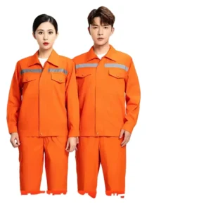 Summer Industrial Construction Men’s Long Sleeve Overalls Breathable Outdoor Workwear Uniform with Reflective Safety Feature