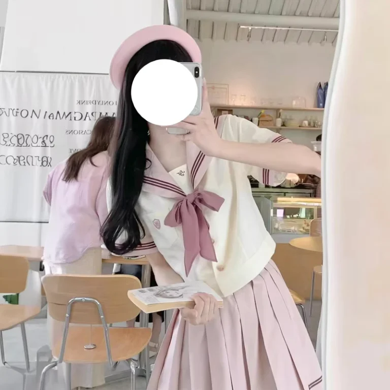 Summer-JK-Uniform-for-Kids-Japanese-Style-Sailor-School-Uniform-Set-with-Rose-Pink-Accents-for-Childrens-Wear