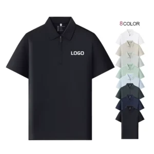 Summer Knitted Nylon Spandex Golf Smart Casual Business Polo T shirt Work Uniform Buttons Custom Logo Polo Shirt