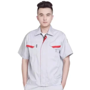 Summer Men’s Anti Static Polyester Work Suit for Factory Workshop Labor Protection New Energy Power Engineering Clothes Chen