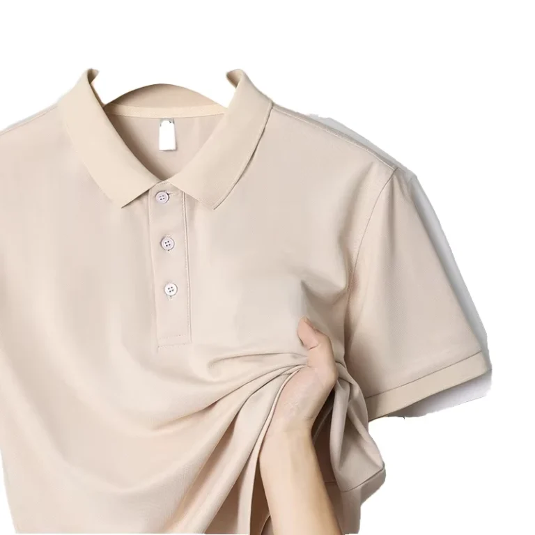 Summer-Mens-for-Polo-Shirt-New-Short-Sleeve-Fashion-T-Shirt-with-Solid-Color-Lapel-100-Cotton-Breathable-Knitted-Fabric