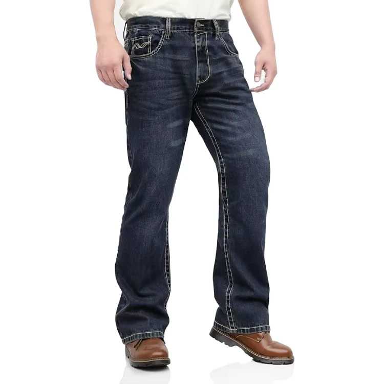 Summer-Mid-Weight-EX-Soft-Relaxed-Boot-Cut-Vintage-Washed-Flame-Resistant-NFPA2112-CAT2-FR-Jeans-FR-KNIT-FRCJ-Blue-Electrician