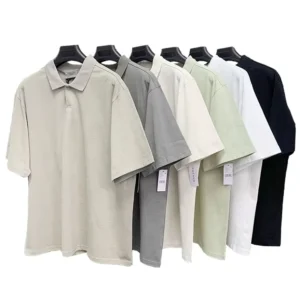 Summer New Streetwear 100% Cotton Unisex Plain Oversized Polo T Shirt Half Sleeve Turn Down Collar Plus Size Mens Polo Shirt