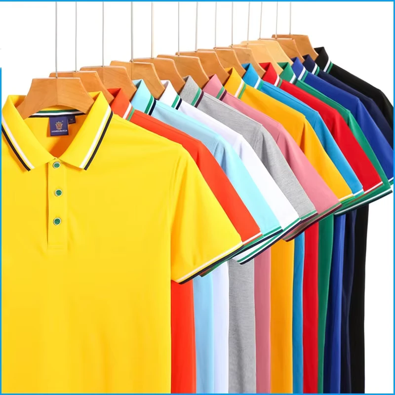 Summer POLO T SHIRT Short Sleeve Solid Blank Plain Men Polo Shirt Cotton and Polyester Quick Dry T-SHIRT