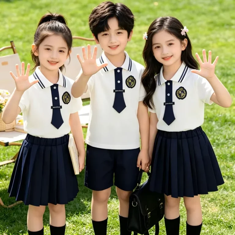 Summer-Primary-School-Uniform-Customized-Summer-Sports-Student-School-Uniform-for-Boys-and-Girls-Polo-Shirt