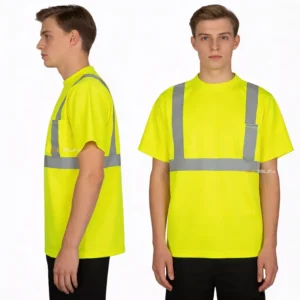 Summer Safety Shirts Men ANSI Class 2 Reflective High Visibility Work Short Sleeve With Logo
