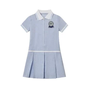 Summer Short Sleeve Polo Dress School Uniform for Girls