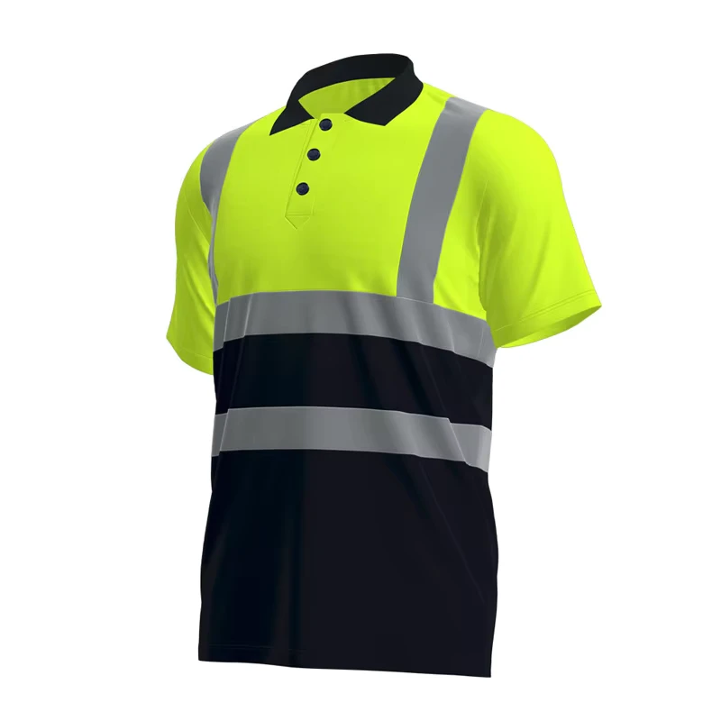 Summer Short Sleeve Quick Dry Polo T Shirts Reflective Strips Safety Work Clothes Construction Work Pants Custom Workwear