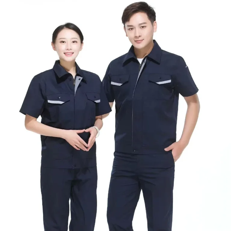 Summer-Short-Sleeve-Waterproof-Polyester-Quick-Dry-Polo-T-Shirts-Reflective-Strips-Safety-Work-Clothes-Construction-Work-Pants