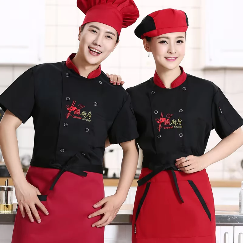 Summer Short- and Long-Sleeved Chef Coats Large Size Kitchen Canteen Bar Uniform