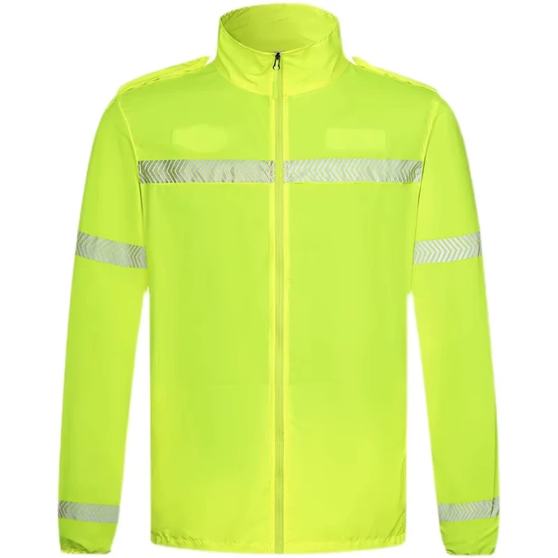 Summer Sun UV Protection Clothing Light Thin Hi Vis Outdoor Sports Windbreaker Custom Logo Reflective Traffic Safety Jackets