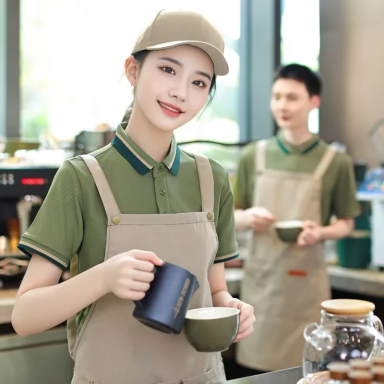 Summer-Waiter-Catering-Short-Sleeve-T-Shirt-for-Hotel-Restaurant-BBQ-Staff