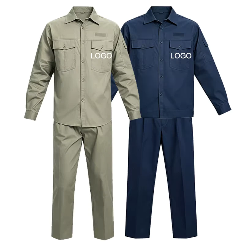 Summer Workwear Suits Short Sleeve Cotton Breathable Sweat Wicking Work Clothes for Industry Warehouse Work Uniform