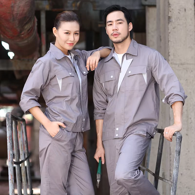 Summer long-sleeved cotton work uniform set