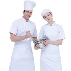 SunYue New Summer Custom Logo Short Sleeve Restaurant Work Waiter Waitress Coffee Uniform Set Uniforms Bakery Chef Uniform