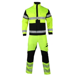 Supplier Workwear High Visible Yellow Windproof Work Suit With Reflective Tapes