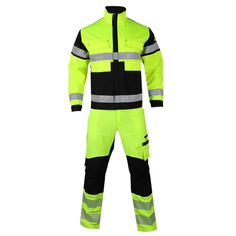 Supplier-Workwear-High-Visible-Yellow-Windproof-Work-Suit-With-Reflective-Tapes