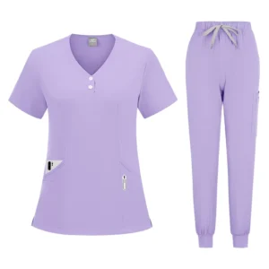Supplier’s In Stock Unisex Polyester Dobby Fabric Nurse Scrub Uniform Set for Pet Hospital and Surgical Use
