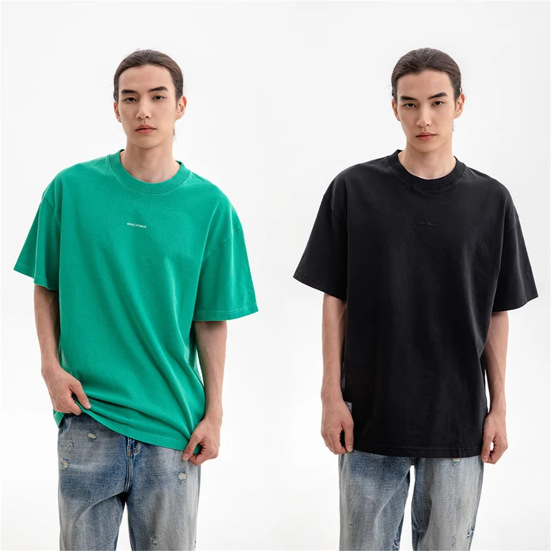 Support Custom Fashion Streetwear Heavyweight Plain Cotton T Shirt