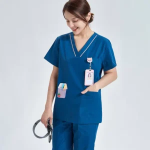 Surgical Blouse with Pockets Straight Pants Nurse Medical Suit Hospital Doctor Uniform Summer Medical Scrubs 201