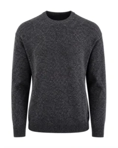 Sustainable Recycled Melange Knit Sweater Men Custom Eco Friendly Heather Grey Crewneck Pullover Knitwear Manufacturer