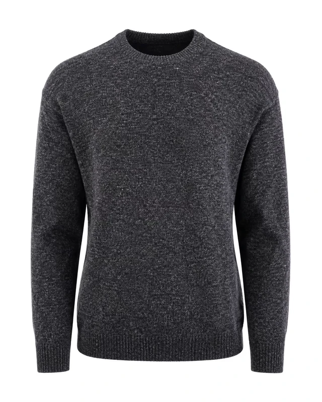 Sustainable-Recycled-Melange-Knit-Sweater-Men-Custom-Eco-Friendly-Heather-Grey-Crewneck-Pullover-Knitwear-Manufacturer
