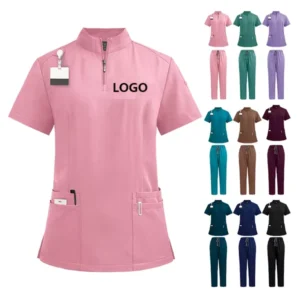 Sweatshirt Uniform Stretch Fabric Pet Clinic Dental Uniform Straight Leg Pants White Frosted Hospital Nurse Unisex Frosted Suit