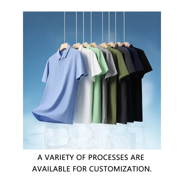 TIMAGoT-TS8222-Casual-Stylish-Anti-Wrinkle-Solid-Color-Polyester-Cotton-Mens-Shirt-Knitted-Lapel-Short-Sleeved-Customizable