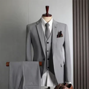 TR Material Business Suits Men’s 3 Pieces Set Slim Fit Single Breasted Prom Tuxedo Groom Wedding Blazers Jacket
