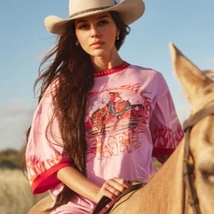 TS012 Woman Multiple Colors Short Sleeves Horse Riding Wear Western Top Print Pattern T Shirt