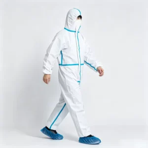 TYPE 5 6 Disposable Protective Coverall Medical Coverall 60gsm Microporous Fabric with Hood Boot Covers