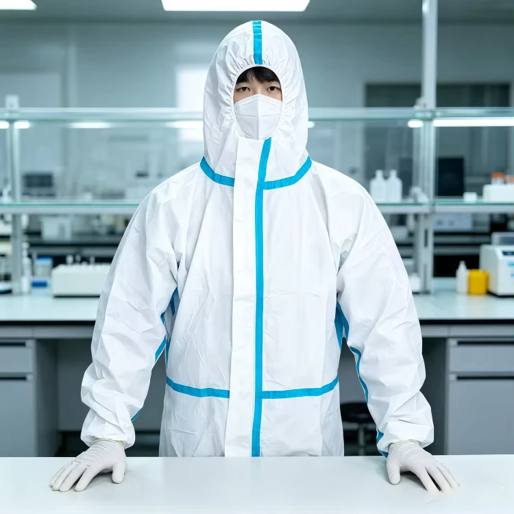 TYPE5-6-Disposable-Non-woven-Protective-Coverall-With-Blue-Seam-Tape-Sterile-Medical-Isolation-Coats-Direct-Factory-Sale