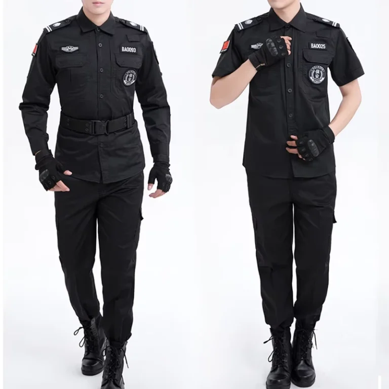 Tactical-Design-Security-Guard-Uniforms-Black-Set-Supplier-Summer-Outdoor-for-Men-Uniform-Manufacturer-Black-Solid