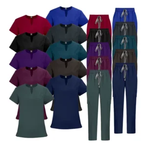 Teal Custom Stretchy Tarmac Green Medical Uniform Hospital Nursing Scrubs Uniform Set Jogger Suit