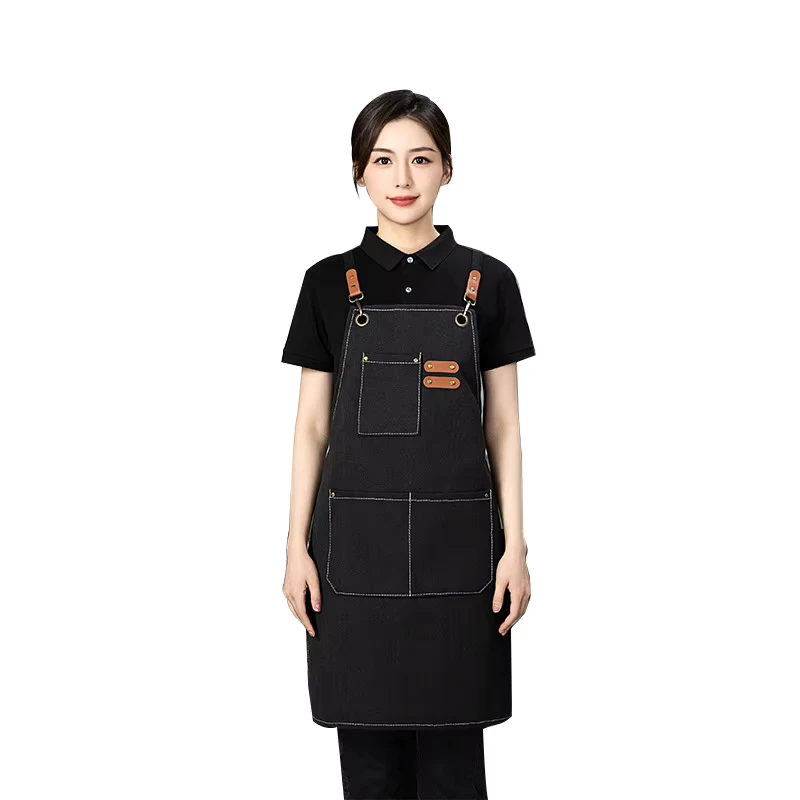 The Factory Customizes Waterproof and Oil resistant Canvas Aprons for Cafe restaurant and bar Uniforms That Are Unisplendable