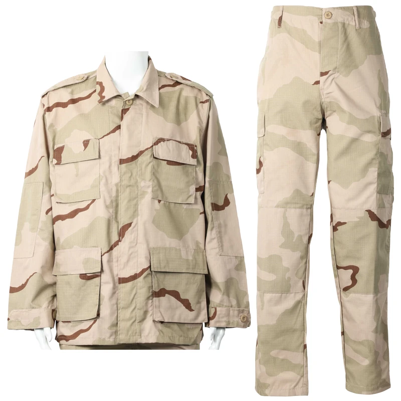 Three-Color Desert BDU Set Camouflage Jacket and Pants Security Guard Uniform