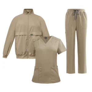 Three-Piece Straight-Leg Stretch Pants Suit Solid Color Autumn Beauty Salon Confinement Uniform