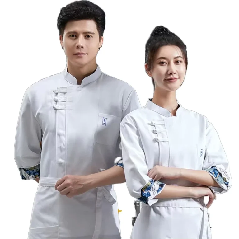 Three-Quarter-Sleeve-Polyester-Chef-Uniform-for-Men-and-Women
