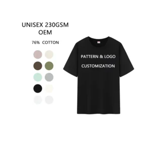 TiMAGoT 230g Printed Comfortable Polyester Cotton Knitted Short Sleeve O Neck Casual T Shirt Moisture Absorbing Quick Dry