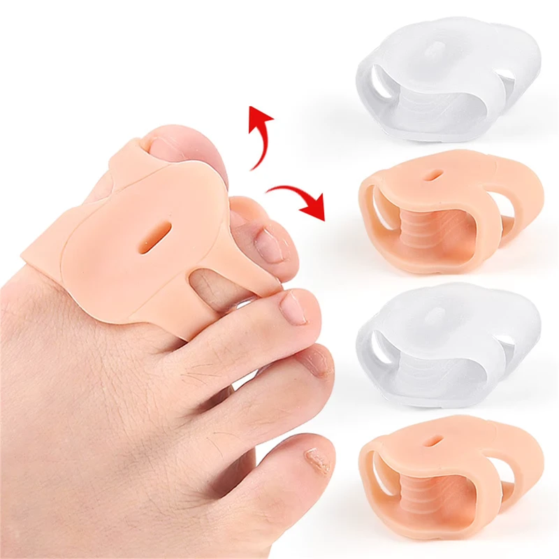 Toe Separator Hallux Valgus Corrector Overlapping Toes Spacer Silicone Gel Loop Ring Elastic Comfortable Foot Care