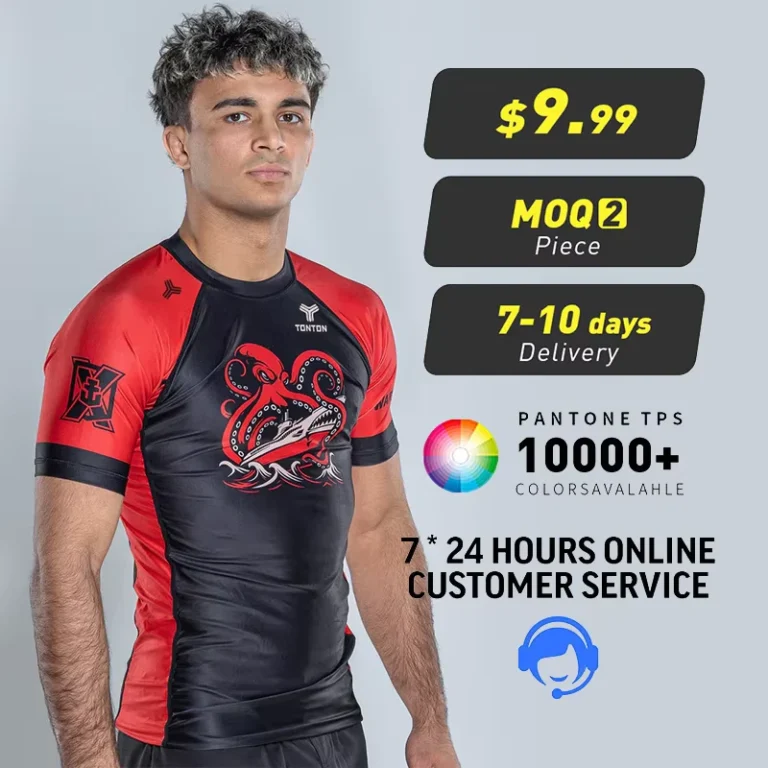 Tontons-Factory-Custom-Fashion-No-Gi-Fight-Sublimated-Quick-Dry-Swimwear-Custom-Mma-Bjj-Rashguard-Half-Sleeve