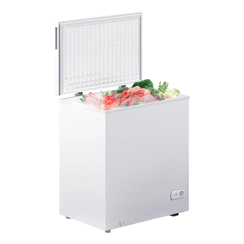 Top Door Chest Freezer Stainless Steel Frost Free Energy Efficient Large Capacity Fast Freezing Removable Baskets for Home