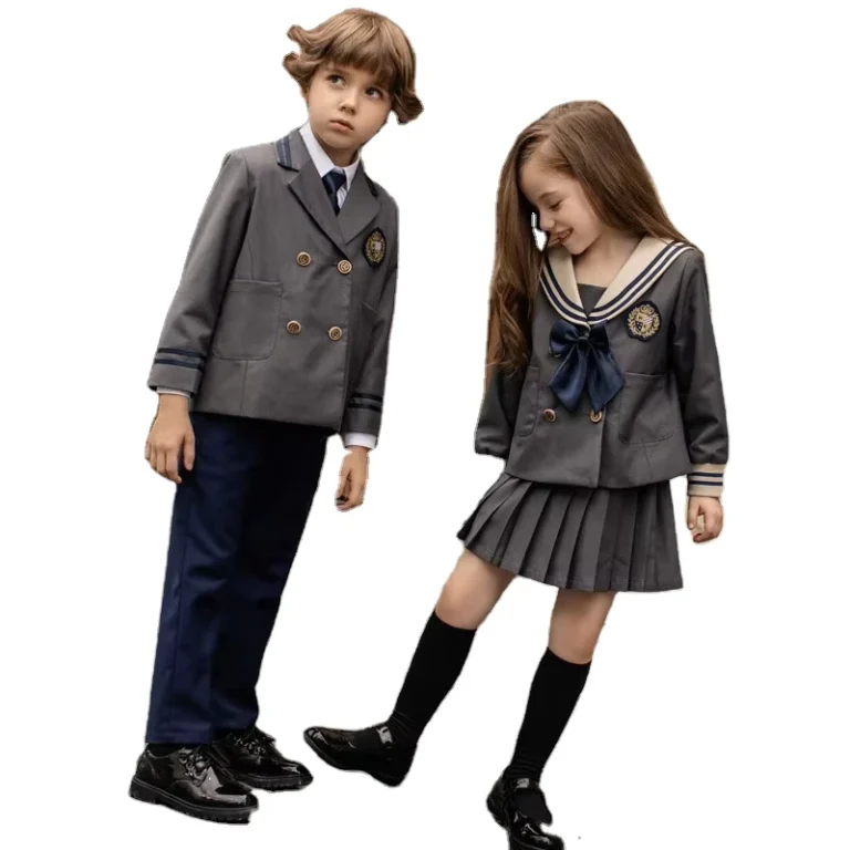 Top-Grade-High-School-Uniform-for-Girls-and-Boys-Gray-School-Uniforms